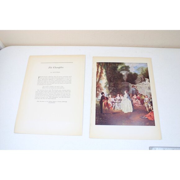 Watteau Fete Champetre Print Vintage 93418 French School - Picture 2 of 5